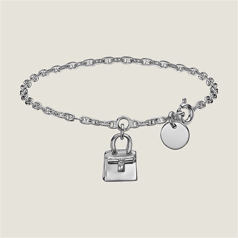 hermes mini birkin amulette bracelet|HERMES Sterling Silver Mini Birkin Amulette Bracelet.